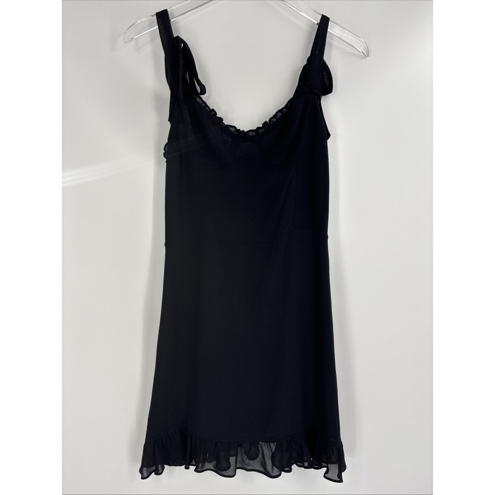 Reformation Christine Dress - Black, Ruffle - Size 8